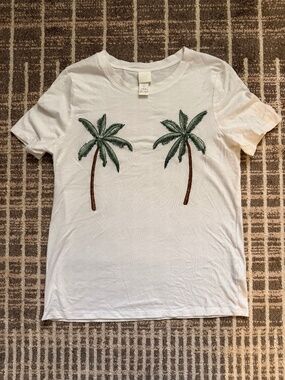 H&M embroidered palm tree tee (size S)